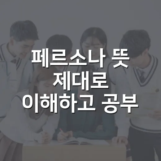 페르소나 뜻 제대로 이해하고 공부 계획에 써먹는 방법