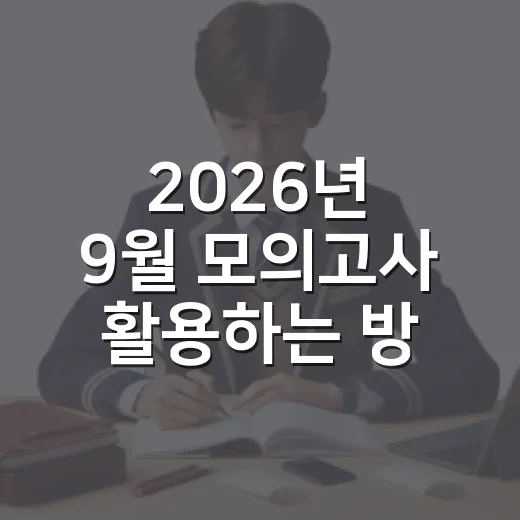 2026년 9월 모의고사 활용하는 방법, 성적표 나오기 전부터 이렇게 움직이면 됩니다 - 요약