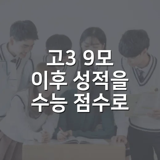 고3 9모 이후 성적을 수능 점수로 이어가는 방법 - 요약