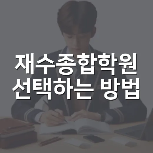 재수종합학원 선택하는 방법, 성적보다 먼저 봐야 할 5가지 - 요약
