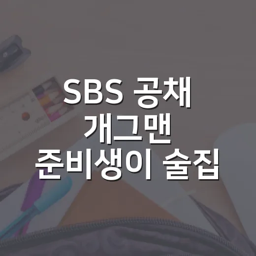SBS 공채 개그맨 준비생이 술집 일을 병행하는 방법 - 요약