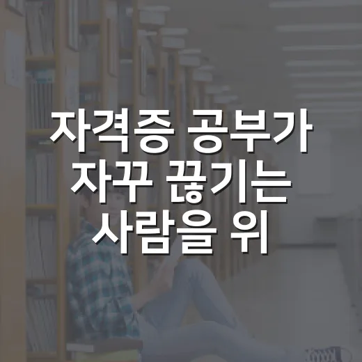 자격증 공부가 자꾸 끊기는 사람을 위한 합격 루틴 만드는 방법 - 요약