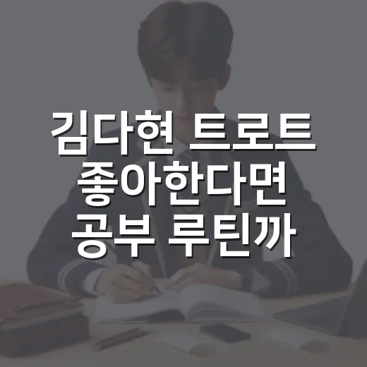 김다현 트로트 좋아한다면 공부 루틴까지 이어가는 방법 - 요약