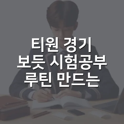티원 경기 보듯 시험공부 루틴 만드는 방법 - 요약