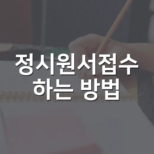 정시원서접수 하는 방법, 3장으로 흔들리지 않으려면 이렇게 - 요약