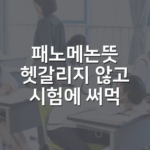 패노메논뜻 헷갈리지 않고 시험에 써먹는 방법 - 요약