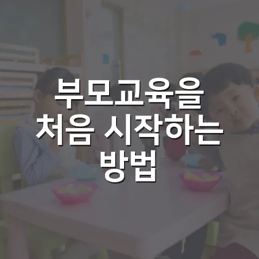 부모교육을 처음 시작하는 방법: 우리 집에 맞는 대화와 훈육 시스템 만들기 - 요약