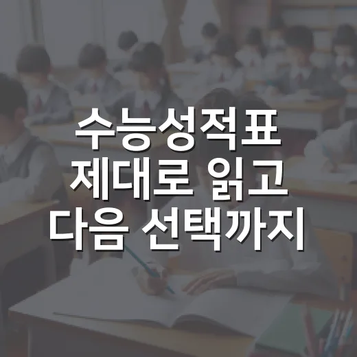 수능성적표 제대로 읽고 다음 선택까지 이어가는 방법 - 요약