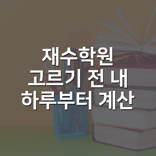 재수학원 고르기 전 내 하루부터 계산하는 방법 - 요약