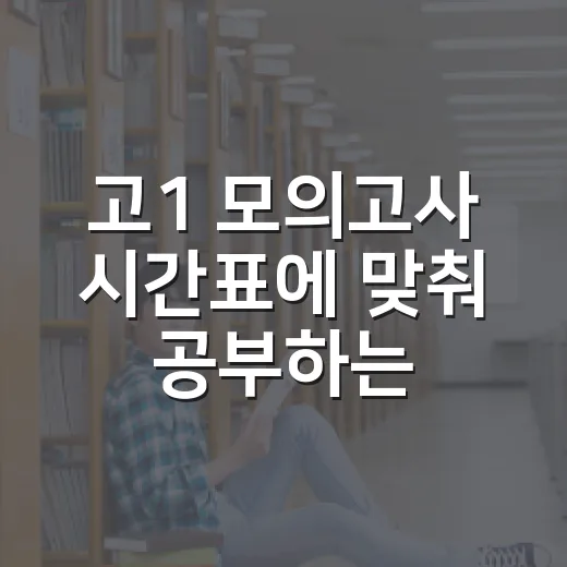 고1 모의고사 시간표에 맞춰 공부하는 방법 - 요약