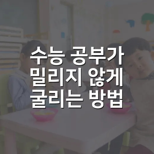 수능 공부가 밀리지 않게 굴리는 방법 - 요약