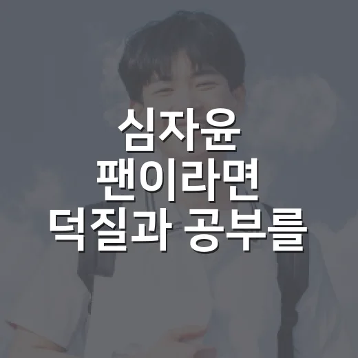 심자윤 팬이라면 덕질과 공부를 함께 굴리는 방법 - 요약