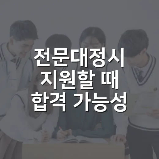 전문대정시 지원할 때 합격 가능성 높이는 방법 - 요약