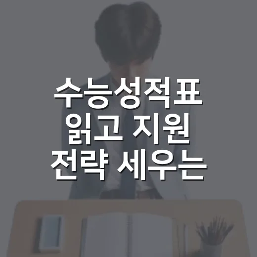 수능성적표 읽고 지원 전략 세우는 방법 - 요약