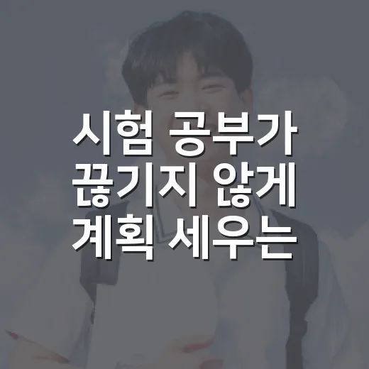 시험 공부가 끊기지 않게 계획 세우는 방법 - 요약