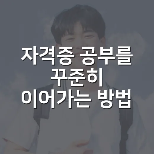 자격증 공부를 꾸준히 이어가는 방법 - 요약
