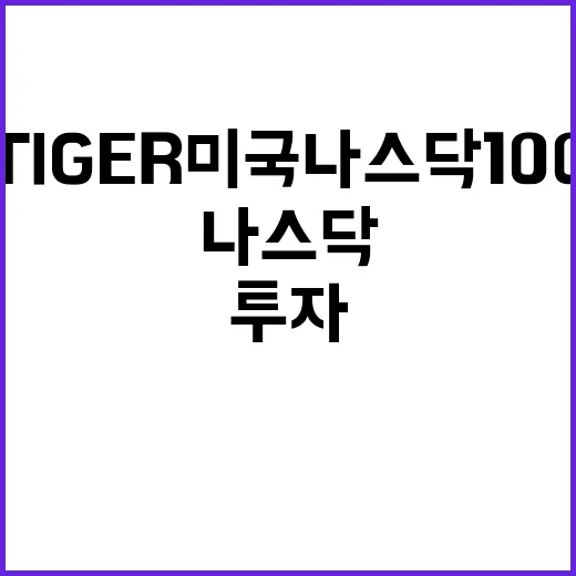 TIGER미국나스닥100 투자하려면 이렇게 확인하면 쉽습니다 - 요약