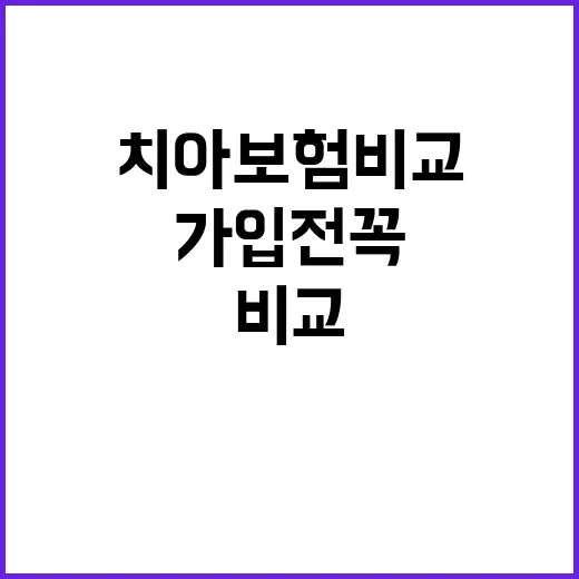 초보자를 위한 치아보험비교 방법, 가입 전 꼭 보는 기준 - 요약