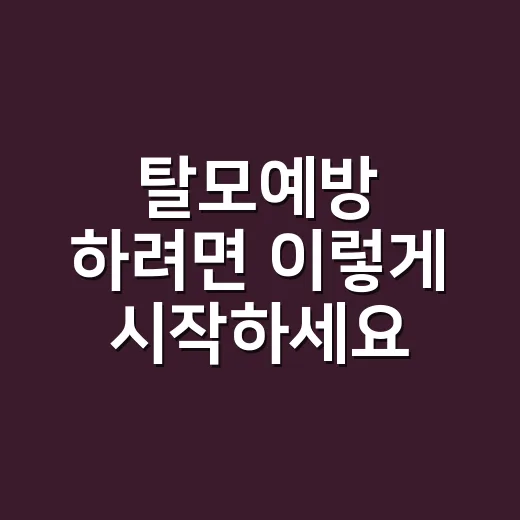 탈모예방 하려면 이렇게 시작하세요: 샴푸부터 식습관까지 현실적인 방법 - 요약