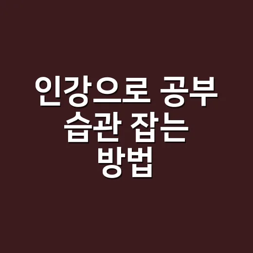 인강으로 공부 습관 잡는 방법, 초보자는 이렇게 시작하면 편해요 - 요약
