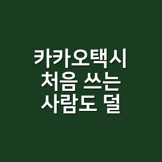 카카오택시 처음 쓰는 사람도 덜 헤매는 호출 방법 - 요약