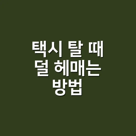 택시 탈 때 덜 헤매는 방법, 요금부터 호출까지 이렇게 챙기면 편해요 - 요약