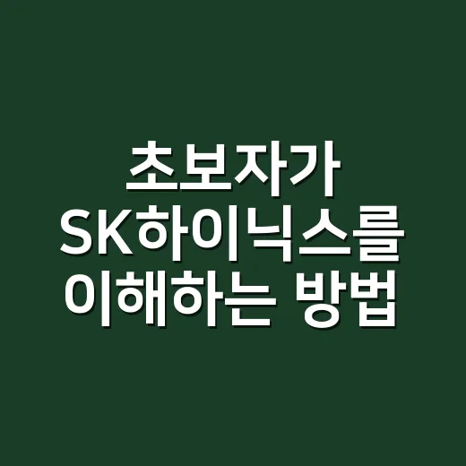 초보자가 SK하이닉스를 이해하는 방법 - 요약