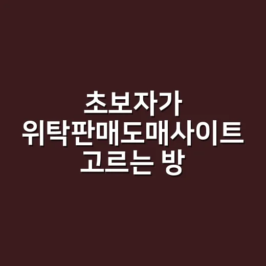 초보자가 위탁판매도매사이트 고르는 방법, 처음부터 헛발질 줄이려면 이렇게 - 요약