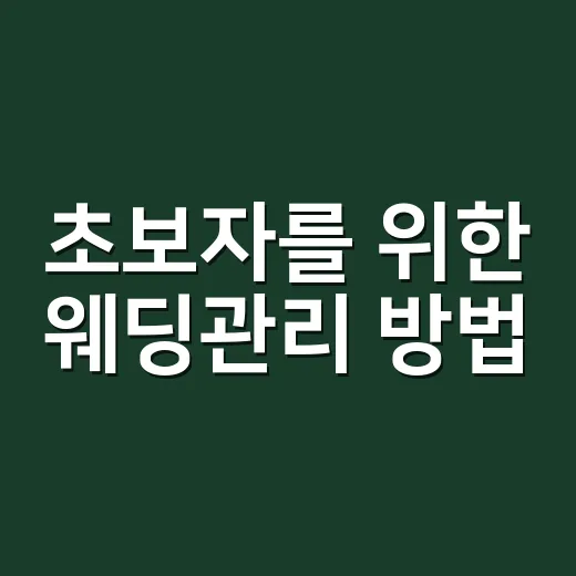 초보자를 위한 웨딩관리 방법, 예식 6개월 전부터 이렇게 준비하면 덜 흔들려요 - 요약