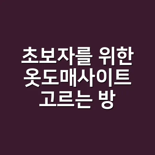 초보자를 위한 옷도매사이트 고르는 방법, 첫 사입 전에 체크할 것들 - 요약