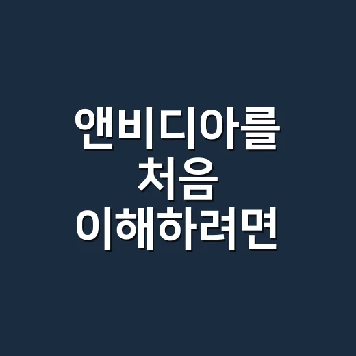 앤비디아를 처음 이해하려면 이렇게 보면 됩니다 - 요약