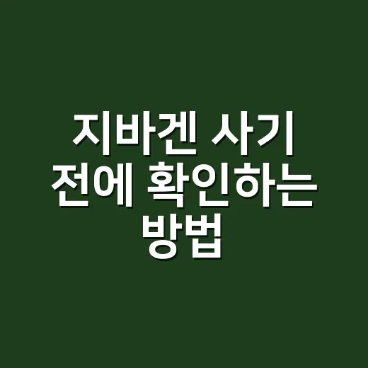 지바겐 사기 전에 확인하는 방법, 가격보다 먼저 봐야 할 것들 - 요약