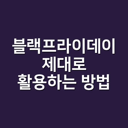 블랙프라이데이 제대로 활용하는 방법: 초보자도 덜 헤매는 쇼핑 준비법 - 요약