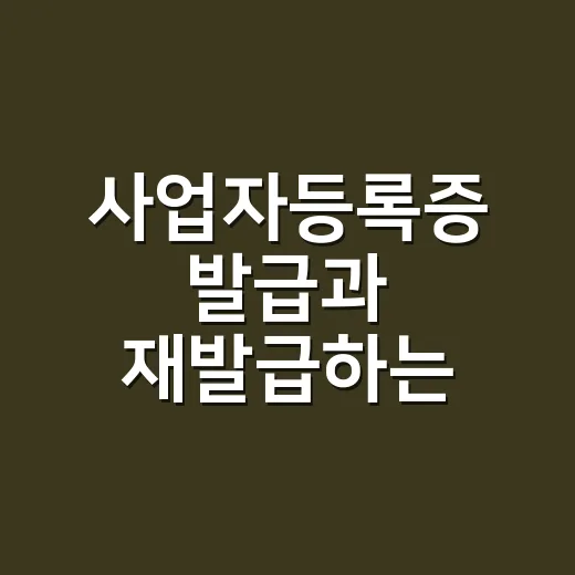 사업자등록증 발급과 재발급하는 방법, 처음이면 이렇게 준비하세요 - 요약