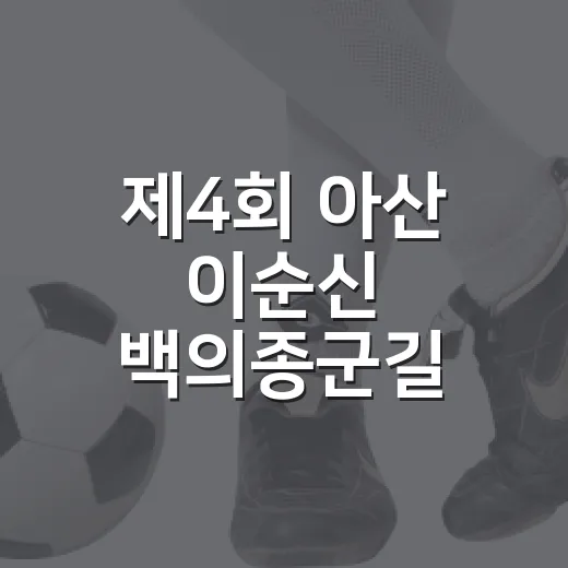 제4회 아산 이순신 백의종군길 마라톤대회 참가 정보 확인하는 방법 - 요약