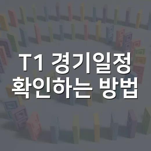 T1 경기일정 확인하는 방법, 헷갈리지 않게 챙기는 기준 - 요약