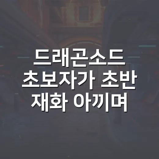 드래곤소드 초보자가 초반 재화 아끼며 키우는 방법 - 요약