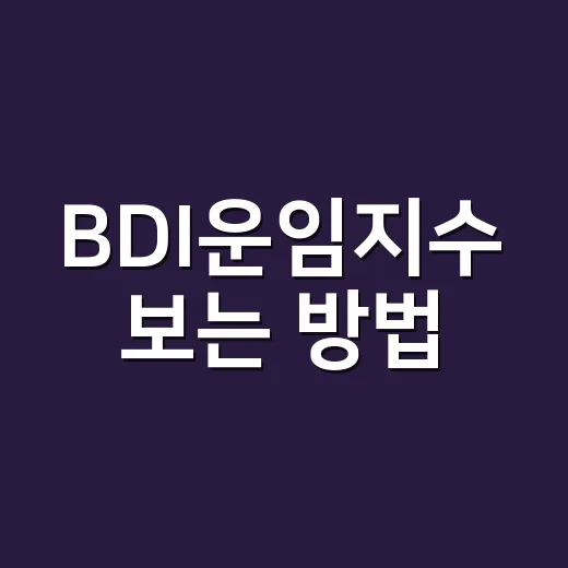 BDI운임지수 보는 방법, 해운 시황을 처음 읽는 사람도 이렇게 시작하면 됩니다 - 요약