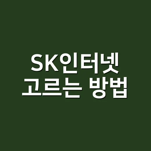 SK인터넷 고르는 방법, 100메가·500메가·1기가 선택 기준 - 요약