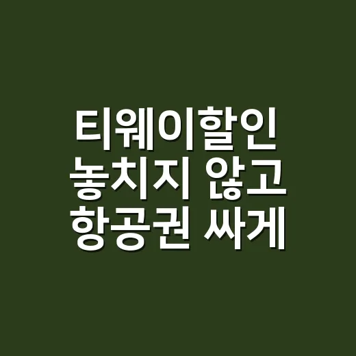 티웨이할인 놓치지 …