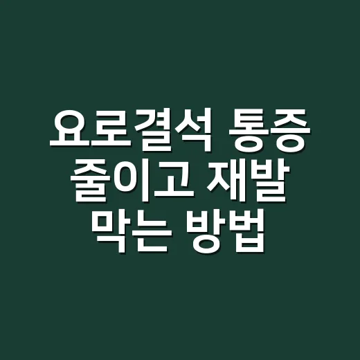 요로결석 통증 줄이고 재발 막는 방법, 물부터 식단까지 이렇게 - 요약