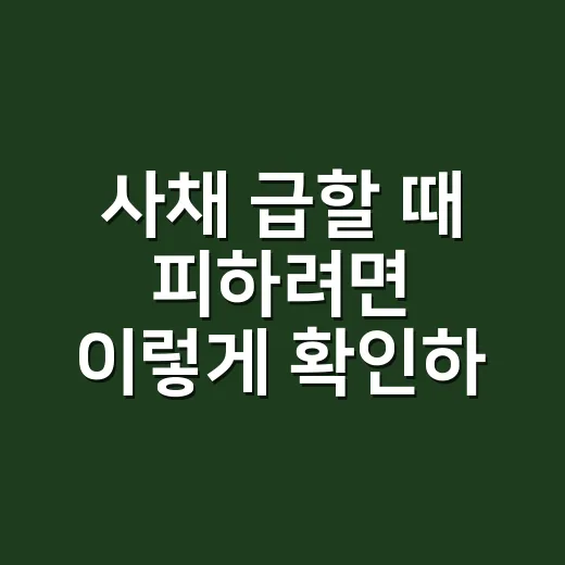 사채 급할 때 피하려면 이렇게 확인하세요 - 요약