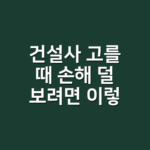건설사 고를 때 손해 덜 보려면 이렇게 확인하는 방법 - 요약
