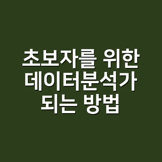 초보자를 위한 데이터분석가 되는 방법, 현실적으로 준비하려면 이렇게 - 요약