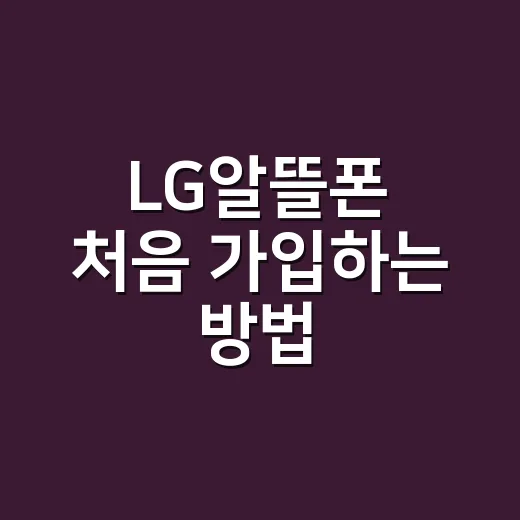 LG알뜰폰 처음 가입하는 방법, 요금제 고를 때 이렇게 보면 덜 헷갈려요 - 요약