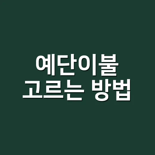 예단이불 고르는 방법, 가격부터 구성까지 초보자도 헷갈리지 않게 - 요약