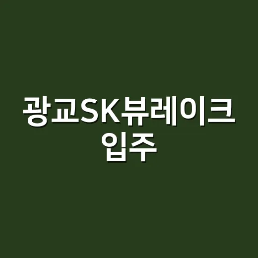 광교SK뷰레이크 입주·방문 전 확인하는 방법 - 요약