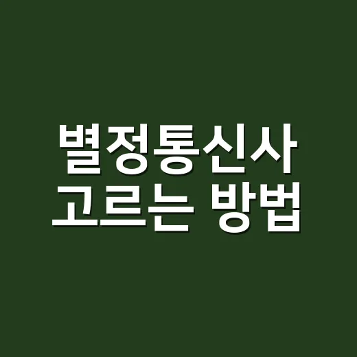 별정통신사 고르는 방법, 알뜰폰과 뭐가 다른지 쉽게 이해하기 - 요약