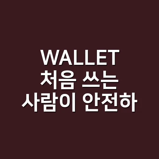 WALLET 처음 쓰는 사람이 안전하게 시작하는 방법 - 요약