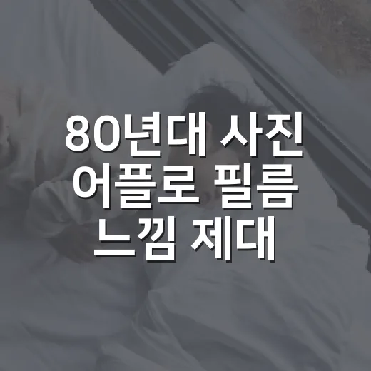 80년대 사진 어플로 필름 느낌 제대로 내는 방법 - 요약